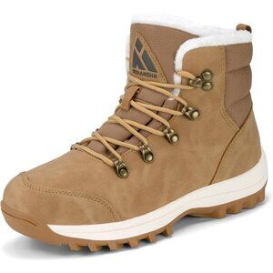 Women’s Brown Water Resistant Warm Snow Boots Fur Lined Non Slip Outdoor